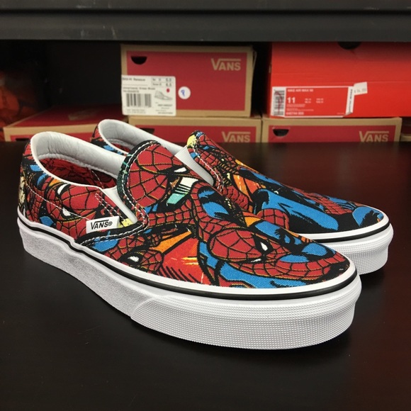 vans slip on marvel spider man